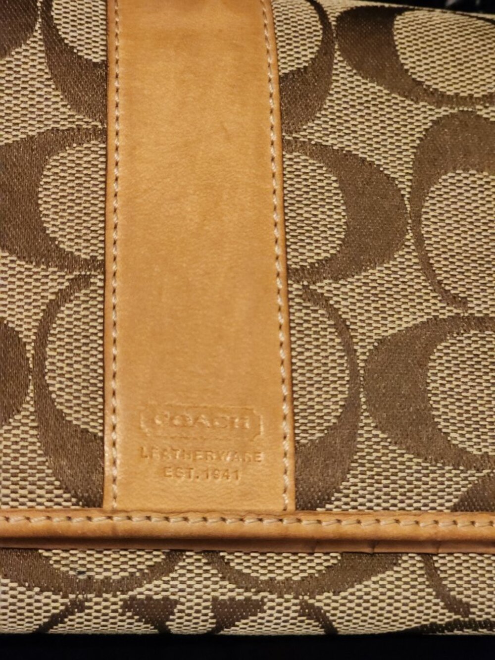 Coach Signature Canvas & Leather Wallet โ Tan/Brown - Picture 7 of 10